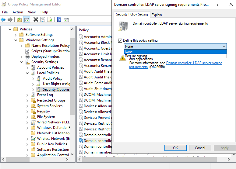 Enable LDAP Signing